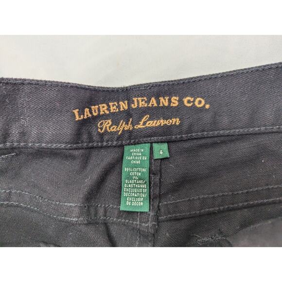 Lauren Ralph Lauren Manhattan Black Embroidered Jeans NWT size 4 MSRP‎ $139.00 - Picture 5 of 11
